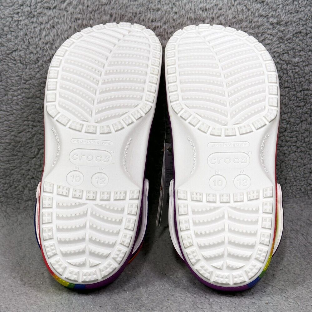 Crocs Classic Rainbow Dye Mens Size 10 Slip On Clogs Shoes Multicolor 208106-93R - Picture 8 of 10